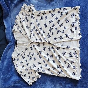 White butterfly shirt